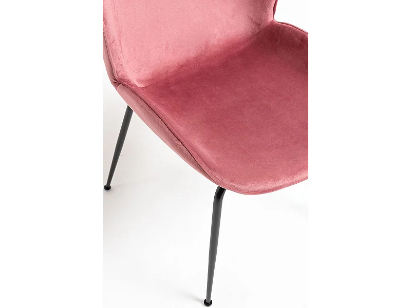 Sillas Comedor - Silla Bille Black Terciopelo - Rosa