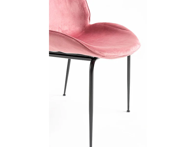 Sillas Comedor - Silla Bille Black Terciopelo - Rosa