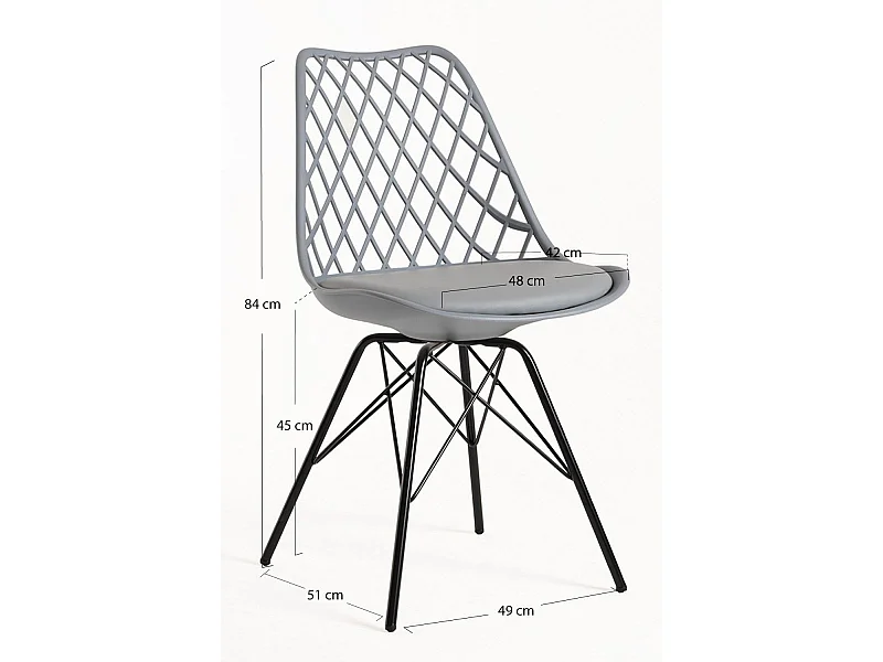 Packs Sillas Comedor - Pack 4 Sillas Iron Mima - Gris claro