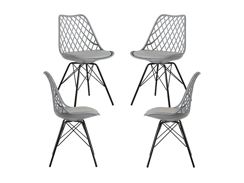 Packs Sillas Comedor - Pack 4 Sillas Iron Mima - Gris claro