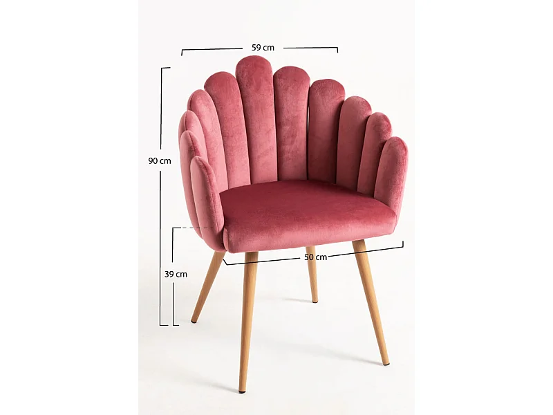 Packs Sillas Comedor - Pack 4 Sillones Main Terciopelo - Rosa