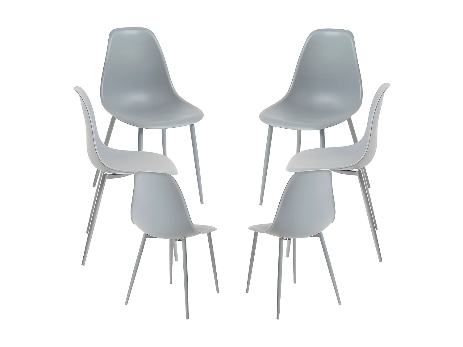 Packs Sillas Comedor - Pack 6 Sillas Mykle Total - Gris claro