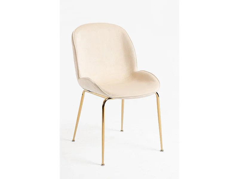 Sillas Comedor - Silla Bille Golden Terciopelo - Beige