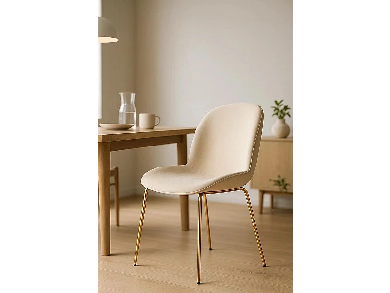Sillas Comedor - Silla Bille Golden Terciopelo - Beige