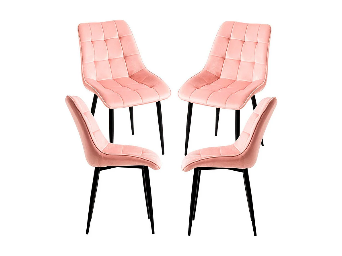 Packs Sillas Comedor - Pack 4 Sillas Cade Terciopelo - Rosa