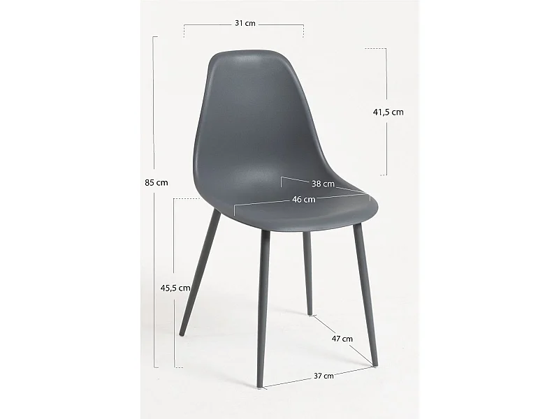 Sillas Comedor - Silla Mykle Total - Gris oscuro