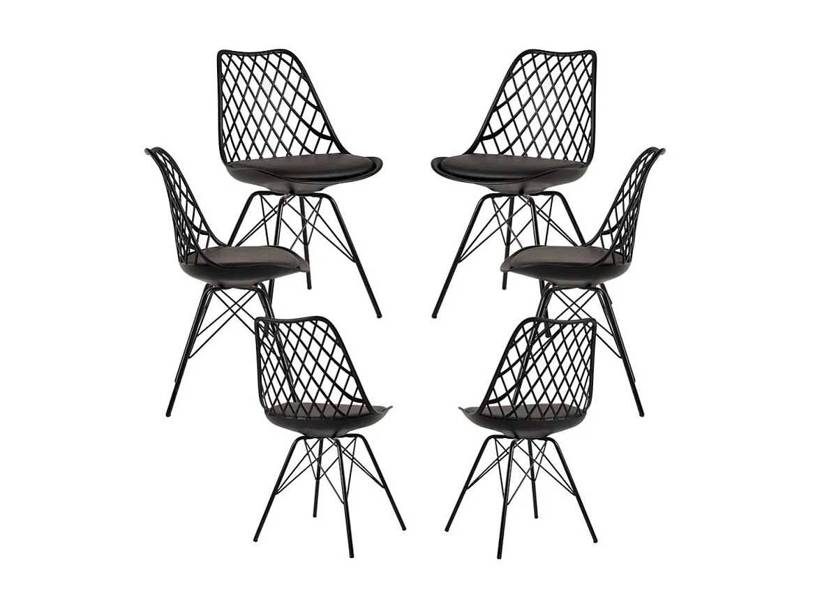 Packs Sillas Comedor - Pack 6 Sillas Iron Mima - Negro