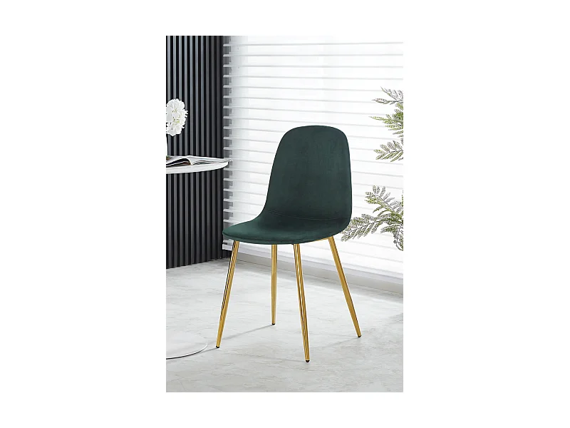 Sillas Comedor - Silla Golden Teok Terciopelo - Verde