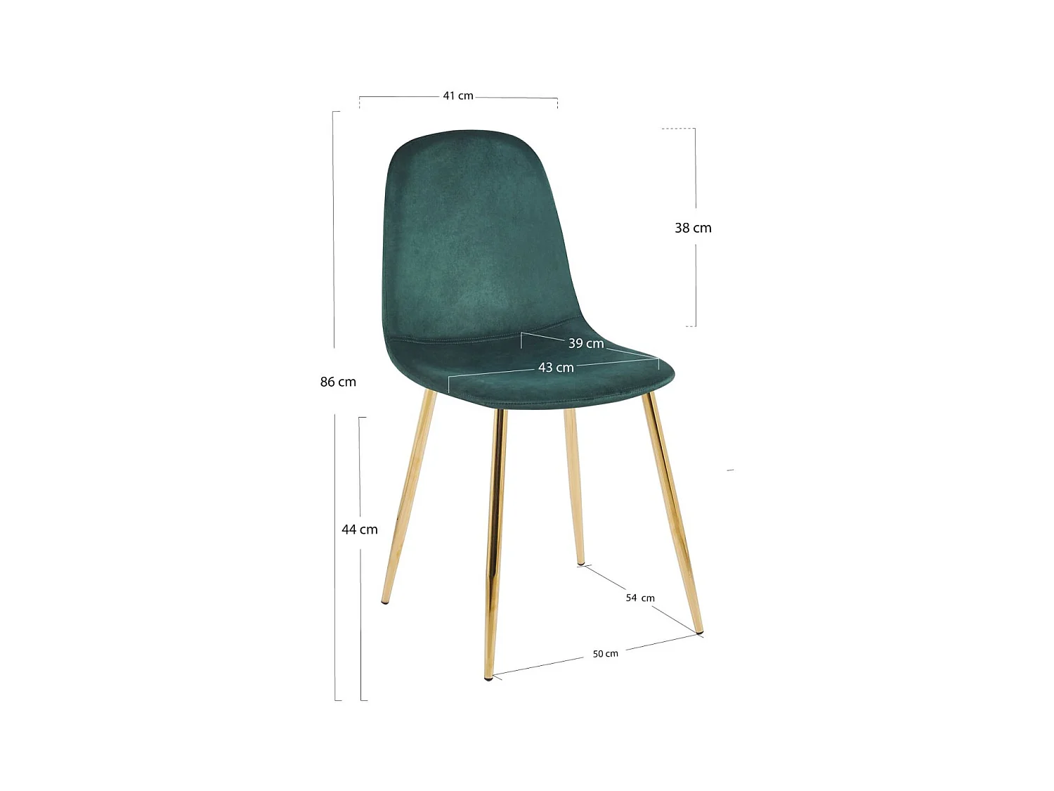 Sillas Comedor - Silla Golden Teok Terciopelo - Verde