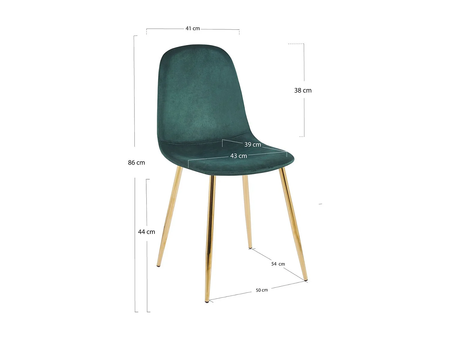 Sillas Comedor - Silla Golden Teok Terciopelo - Verde