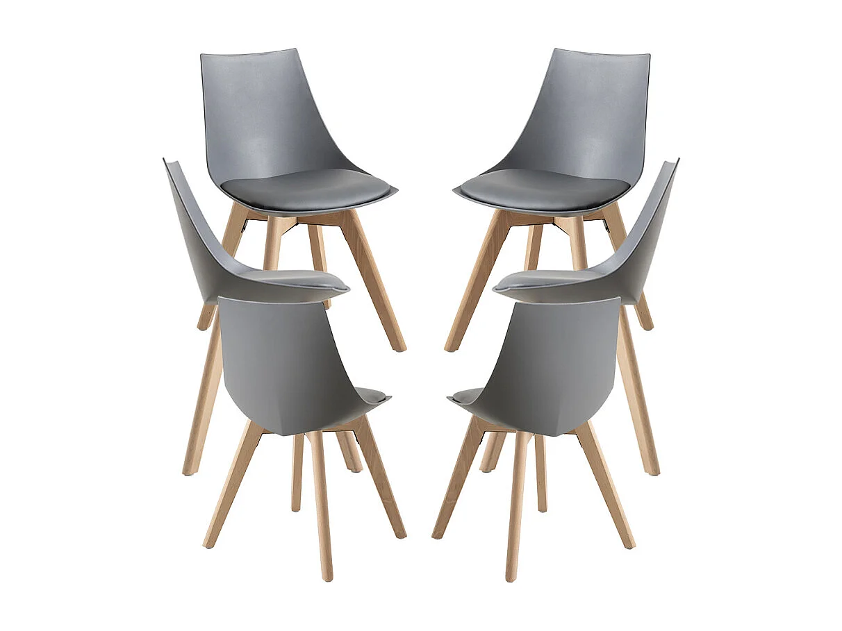 Packs Sillas Comedor - Pack 6 Sillas Blok - Gris oscuro