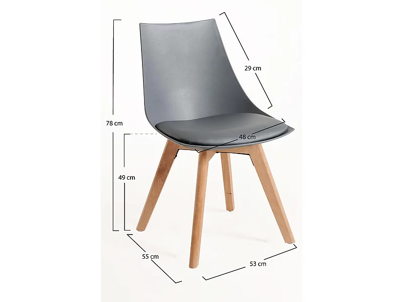 Packs Sillas Comedor - Pack 6 Sillas Blok - Gris oscuro