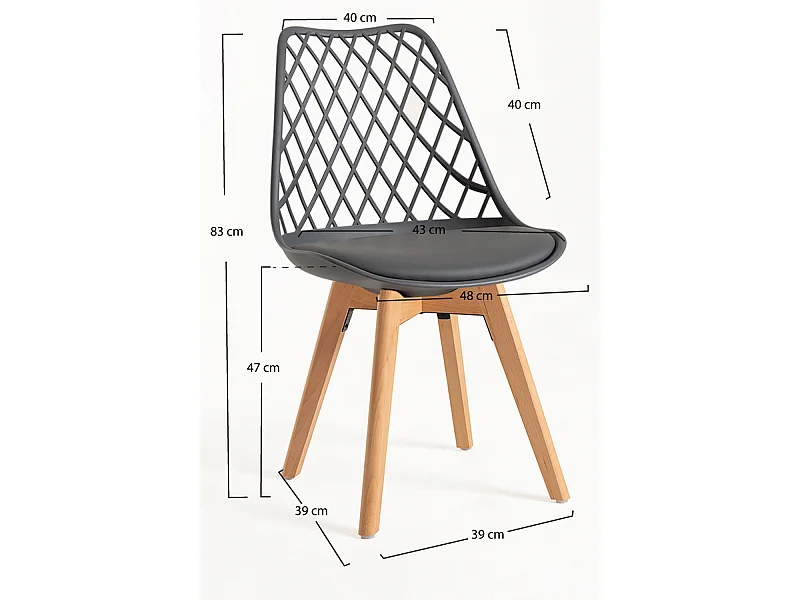 Packs Sillas Comedor - Pack 2 Sillas Mima - Gris oscuro