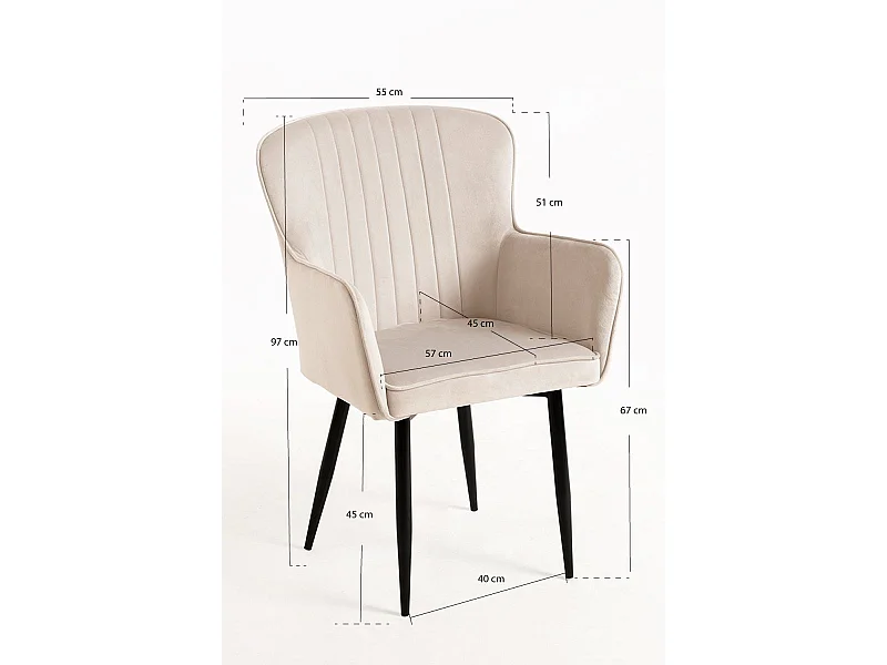 Sillas Comedor - Silla Dalye Terciopelo - Beige