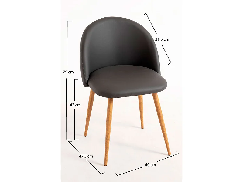 Sillas Comedor - Silla Vint Polipiel - Gris