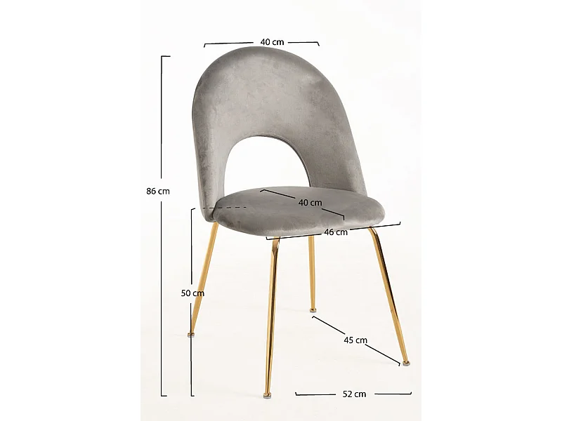 Packs Sillas Comedor - Pack 6 Sillas Dawa Gold Terciopelo - Gris claro