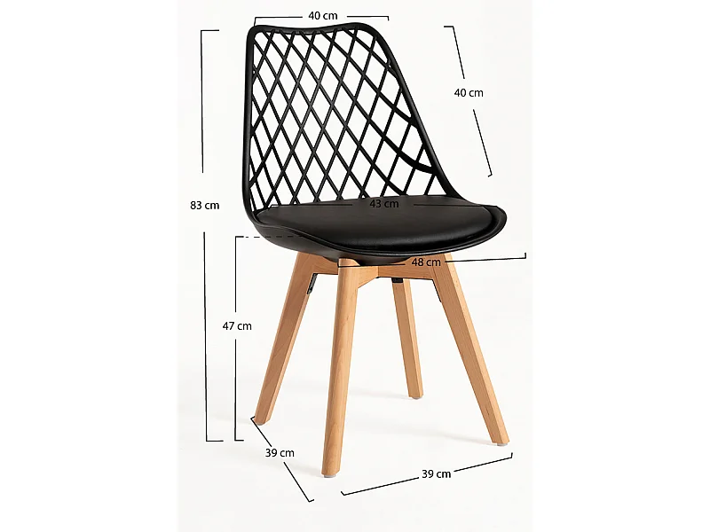 Packs Sillas Comedor - Pack 4 Sillas Mima - Negro