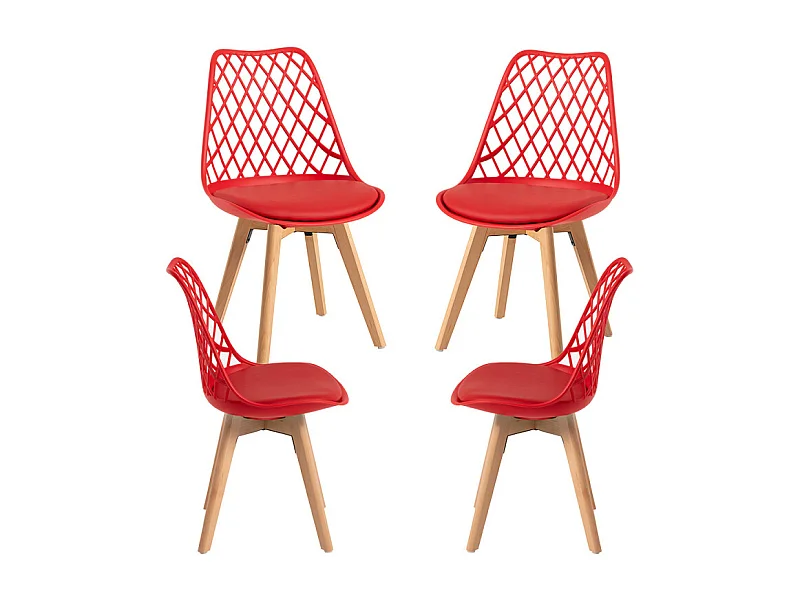 Packs Sillas Comedor - Pack 4 Sillas Mima - Rojo