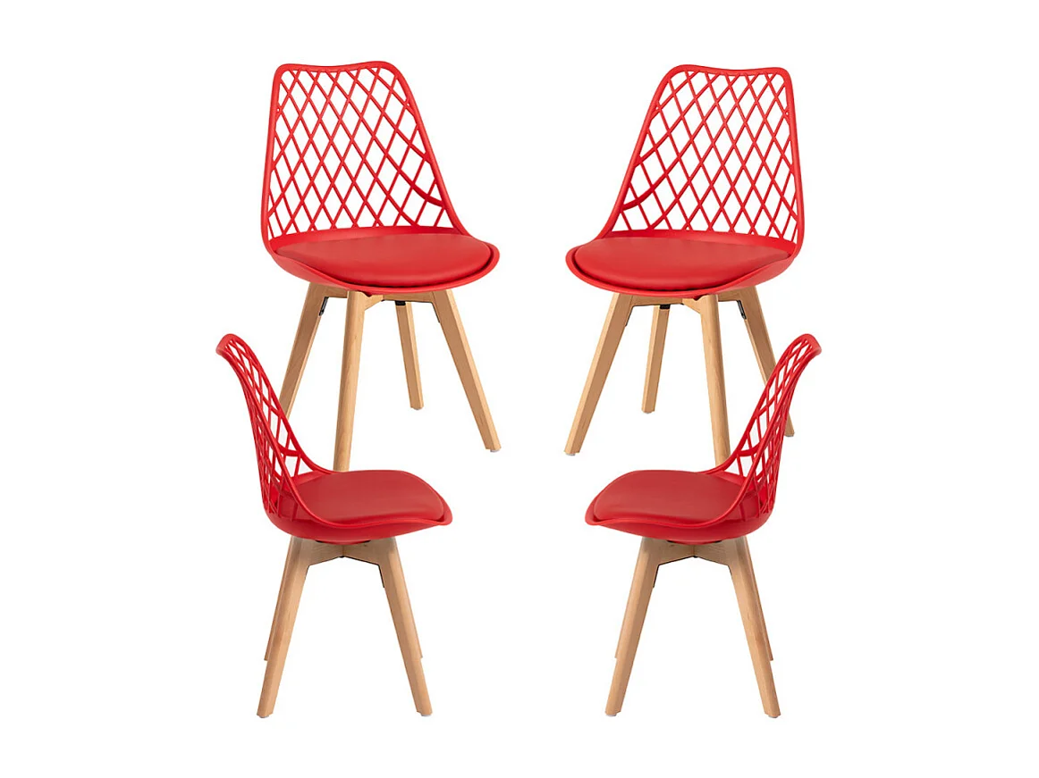 Packs Sillas Comedor - Pack 4 Sillas Mima - Rojo