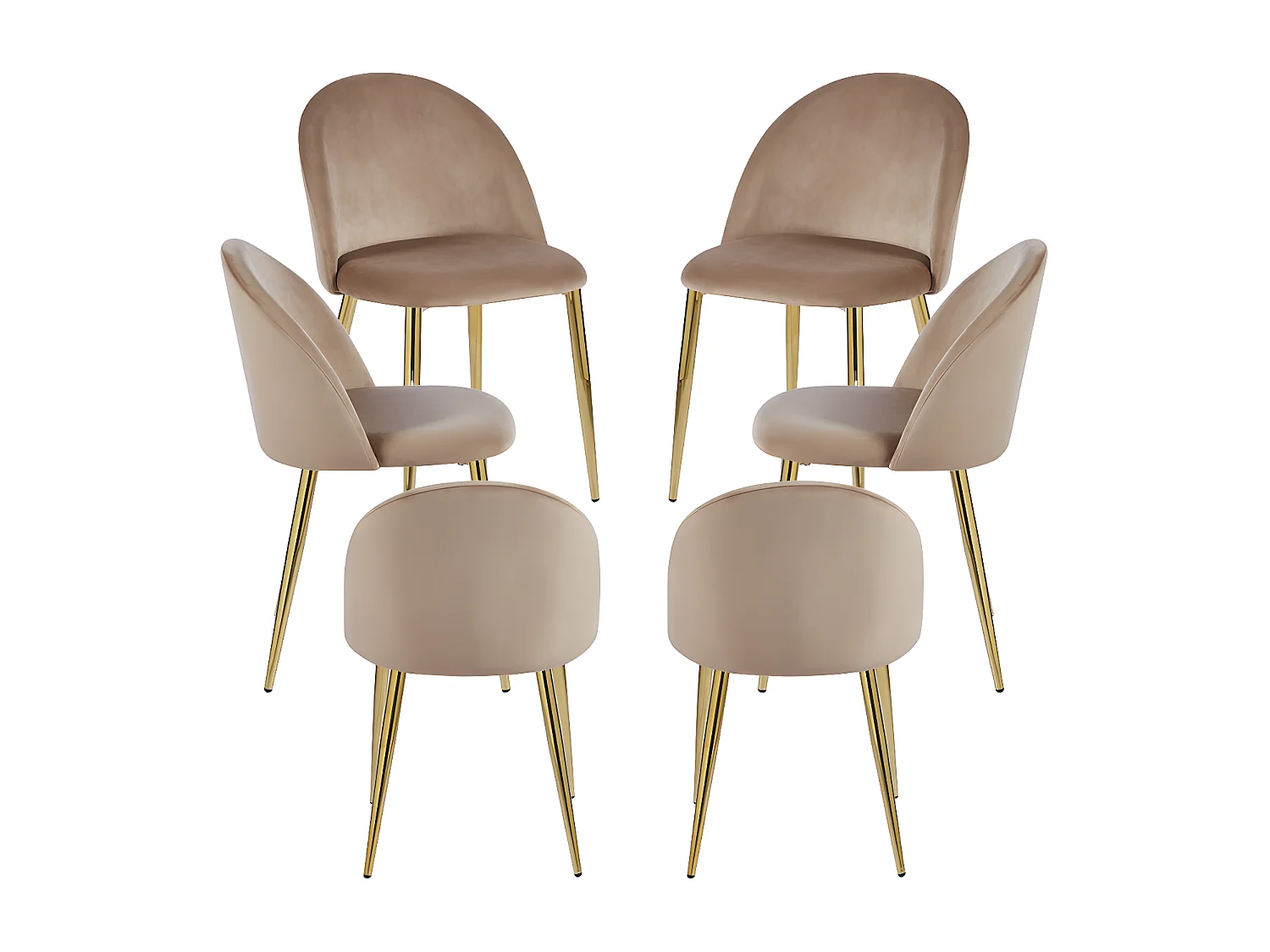Packs Sillas Comedor - Pack 6 Sillas Vint Terciopelo Golden - Champán