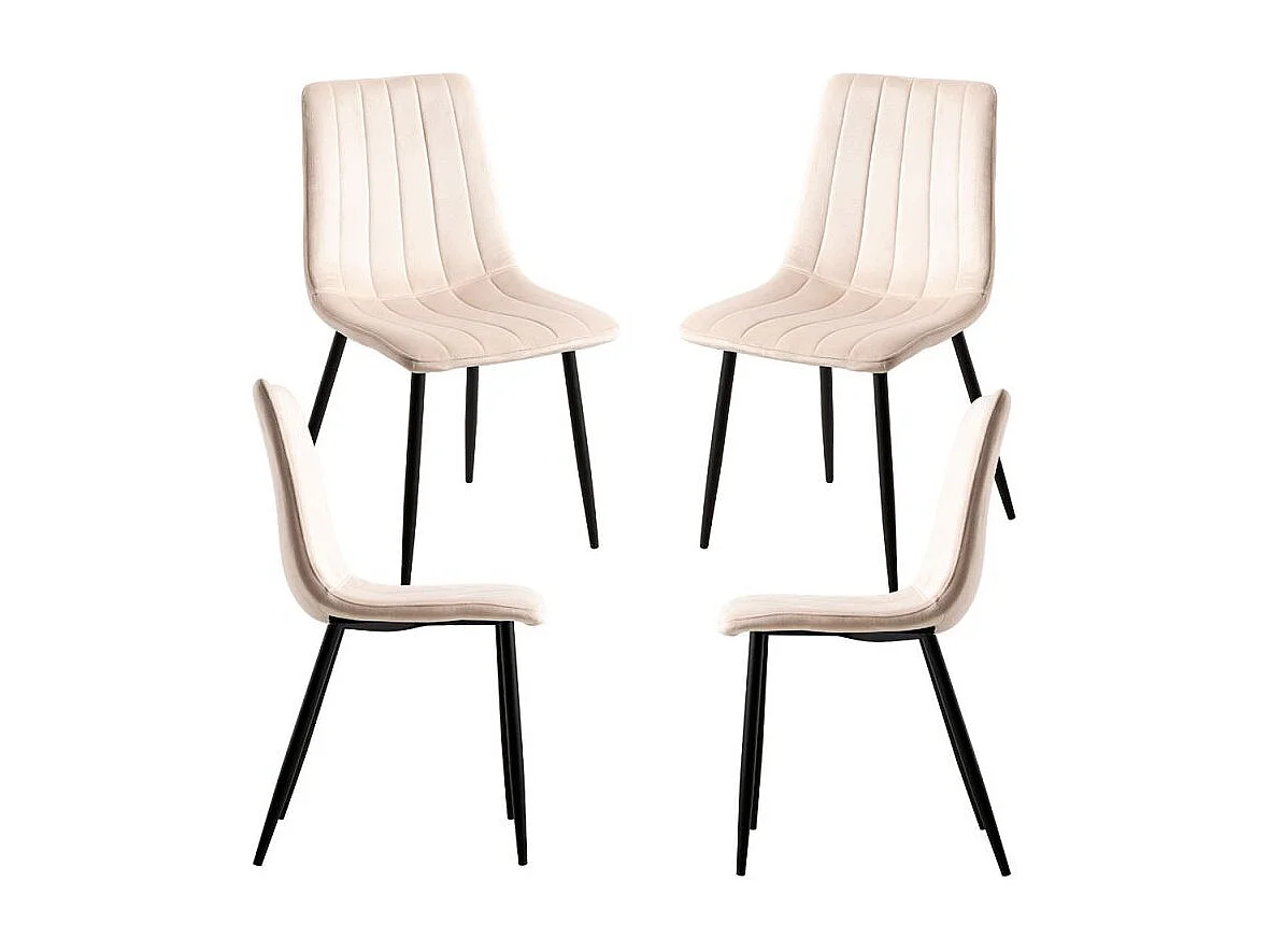 Packs Sillas Comedor - Pack 4 Sillas Liny Terciopelo - Beige
