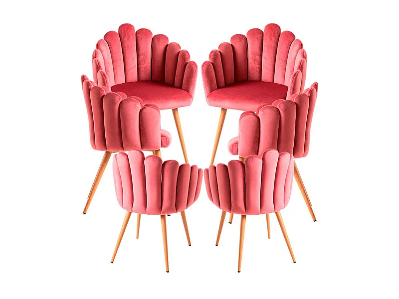 Packs Sillas Comedor - Pack 6 Sillones Main Terciopelo - Rosa