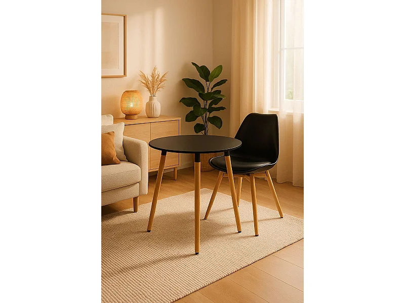 Estilo Nórdico - Mesa Tower Redonda 60 cm - Negro