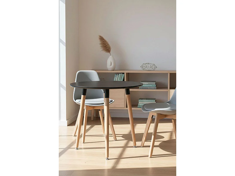 Estilo Nórdico - Mesa Tower Redonda 60 cm - Negro