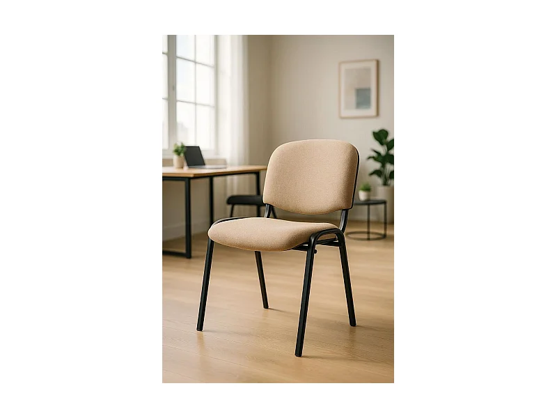 Pack 4 Sillas de Oficina sin ruedas ni brazos Ofis - Máxima Ergonomía - Ideal para Escritorio y Gaming