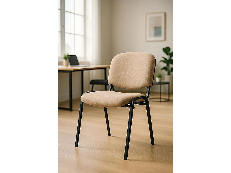 Pack 4 Sillas de Oficina sin ruedas ni brazos Ofis - Máxima Ergonomía - Ideal para Escritorio y Gaming