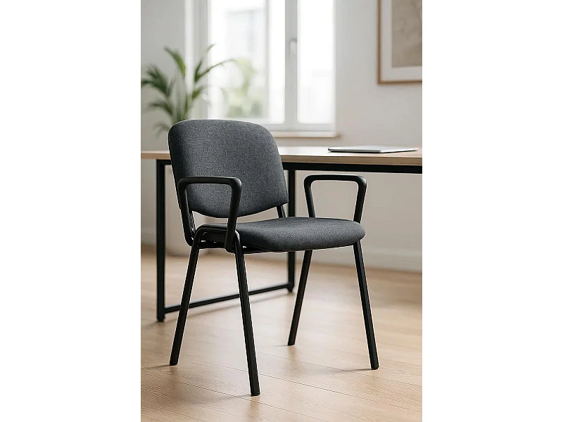 Pack 4 Sillas de Oficina sin ruedas ni brazos Ofis con Brazos - Máxima Ergonomía - Ideal para Escritorio y Gaming