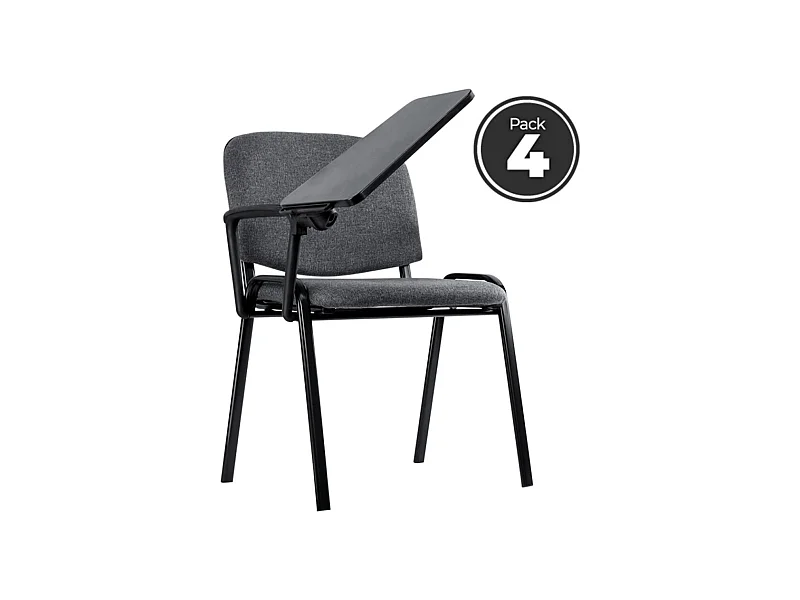 Pack 4 Sillas de Oficina sin ruedas ni brazos Ofis con Pala - Máxima Ergonomía - Ideal para Escritorio y Gaming