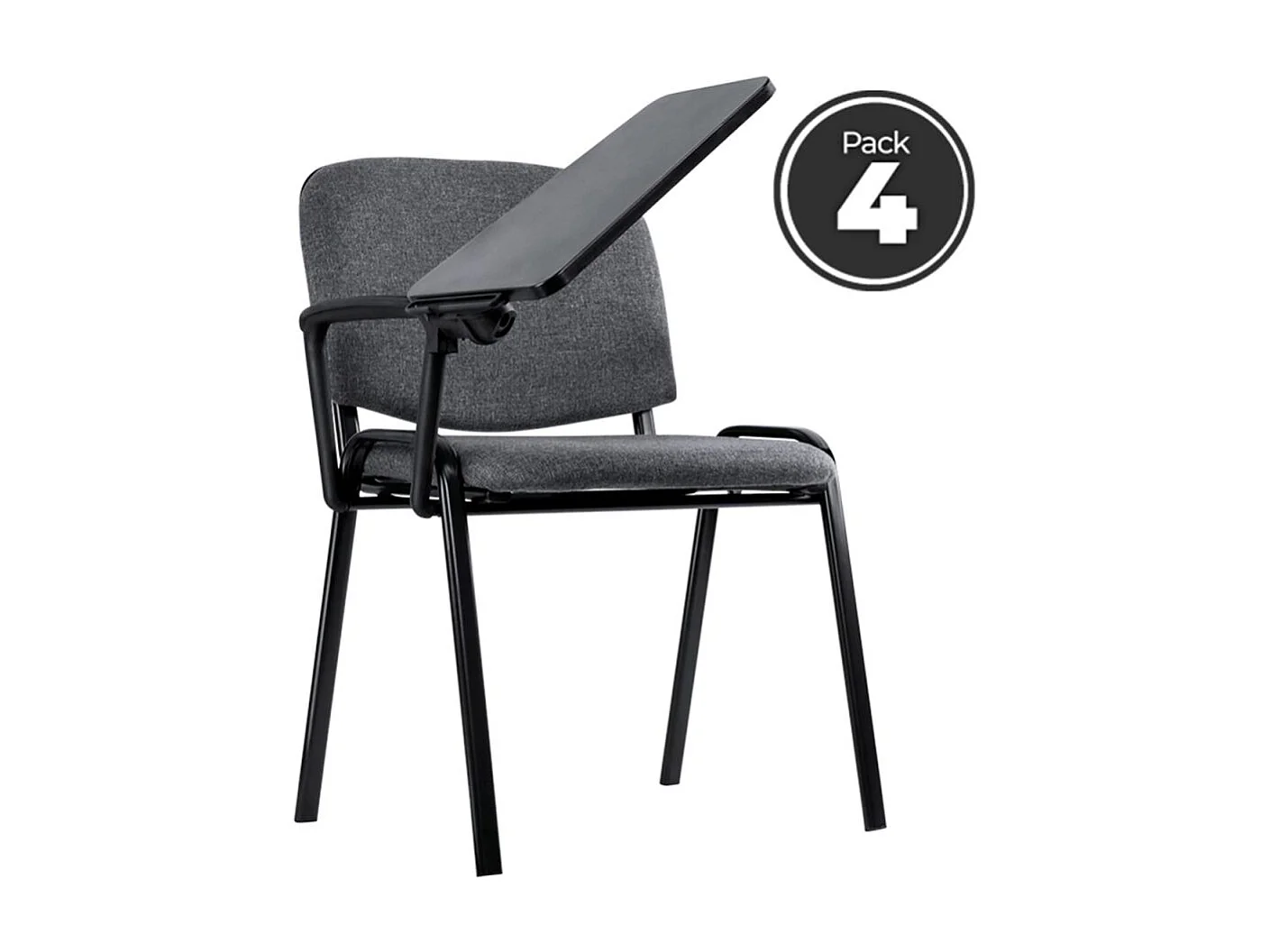 Pack 4 Sillas de Oficina sin ruedas ni brazos Ofis con Pala - Máxima Ergonomía - Ideal para Escritorio y Gaming