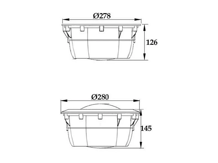 Nicho para Bombilla Piscina Empotrable PAR56 IP68 para Hormigón y Liner Blanco