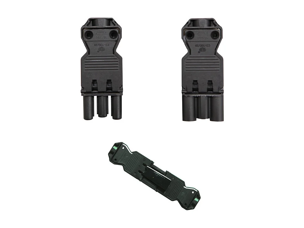 Conector GST18 3 Polos Macho-Hembra Negro