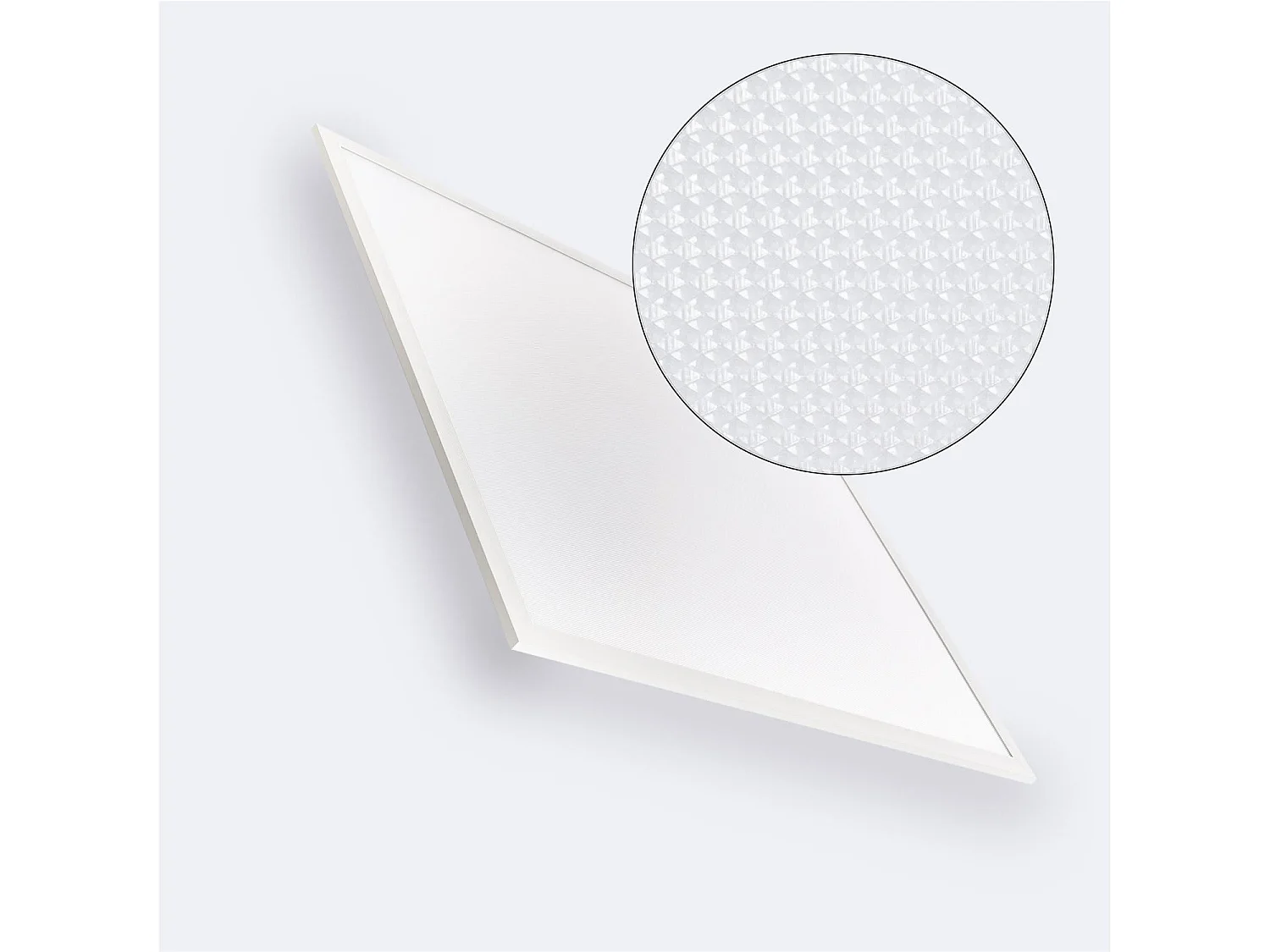 Pannello LED 60x60cm 40W 4000lm Microprismatico (UGR17) + Kit di Sospensione 3000K LIFUD Individuale Bianco Caldo