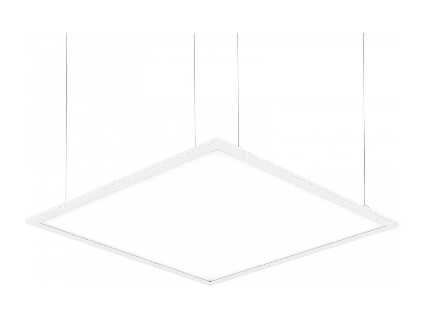 Pannello LED 60x60cm 40W 4000lm Microprismatico (UGR17) + Kit di Sospensione 3000K LIFUD Individuale Bianco Caldo