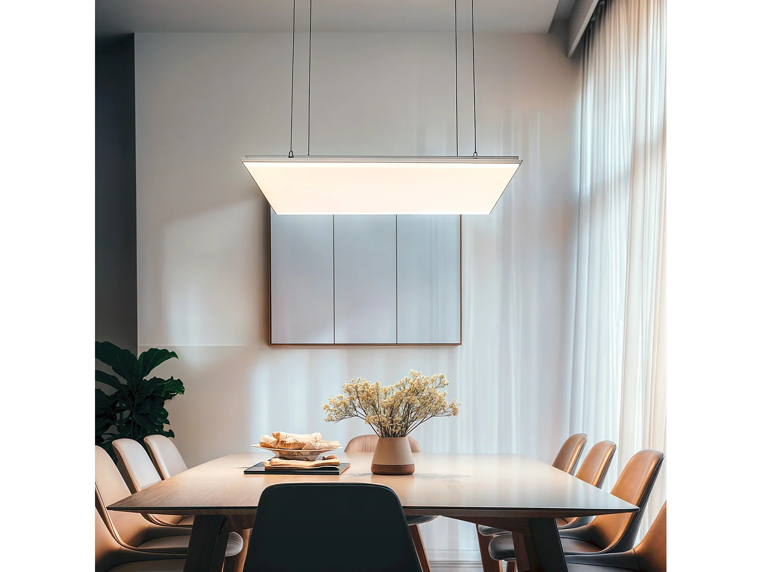 Panel LED 60x60 cm 40W 4000lm + Kit de Suspensión 4000K LIFUD Individual Blanco Neutro