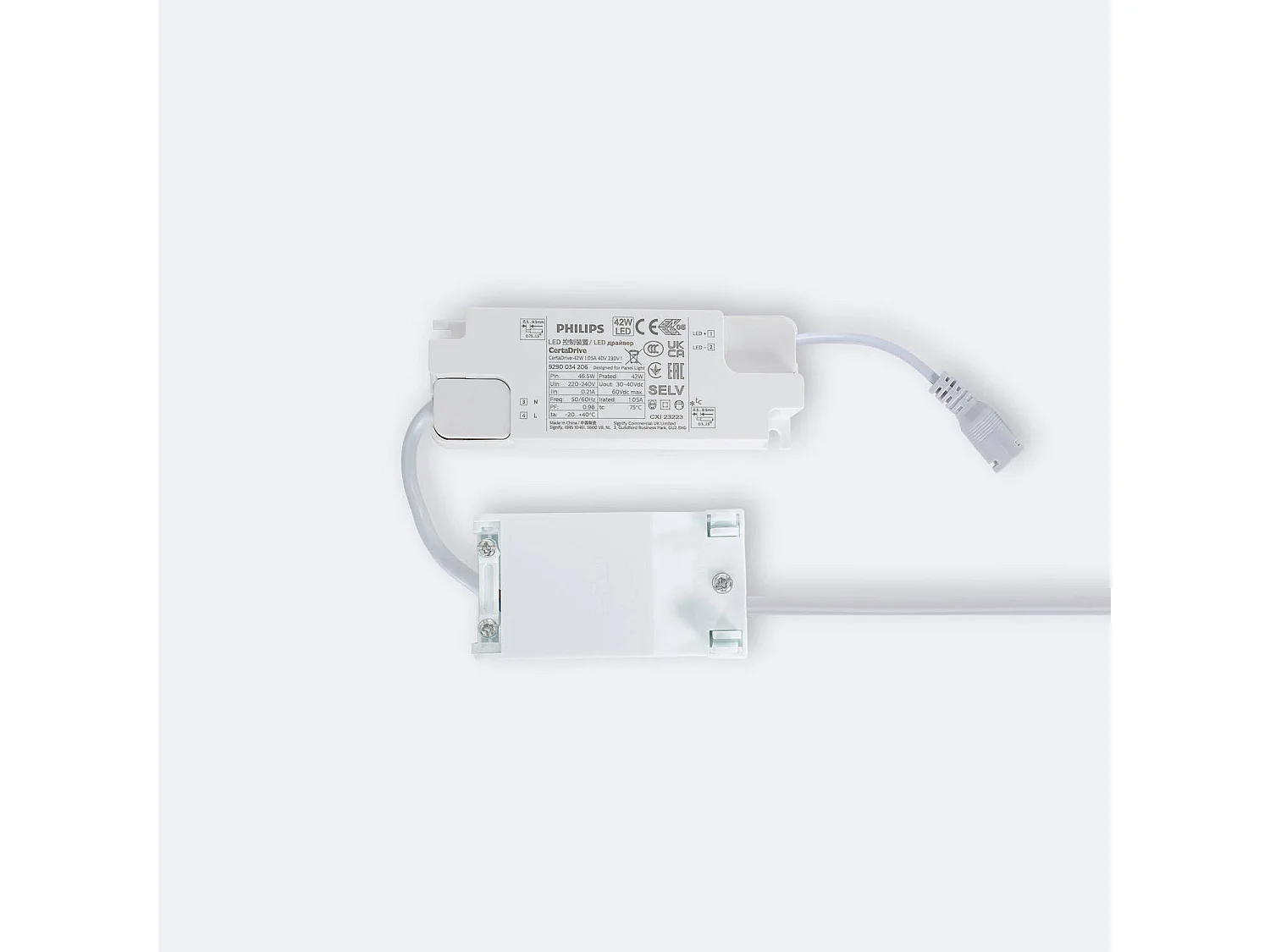 Pannello LED 60x60cm 40W 4000lm con Scatola di Connessione Rapida e Cavo di Sicurezza 6000K PHILIPS Certadrive Individuale Bianco Freddo