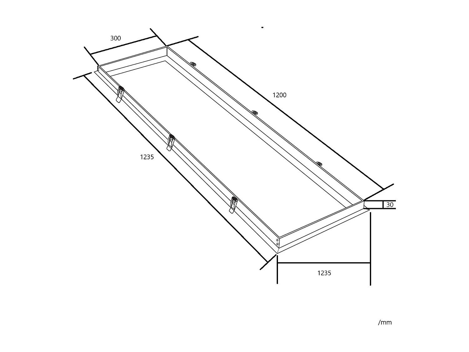 Marco Empotrable para Paneles LED 120x30 cm Blanco