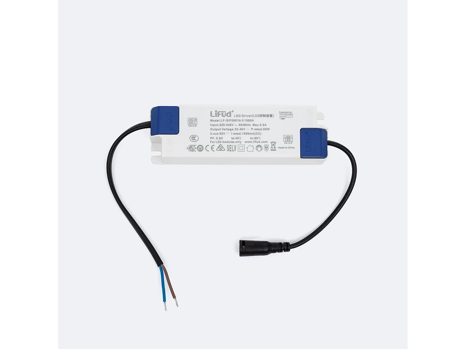 Pannello LED 120x60cm 60W 6000lm 3000K LIFUD No Flicker Individuale Bianco Caldo