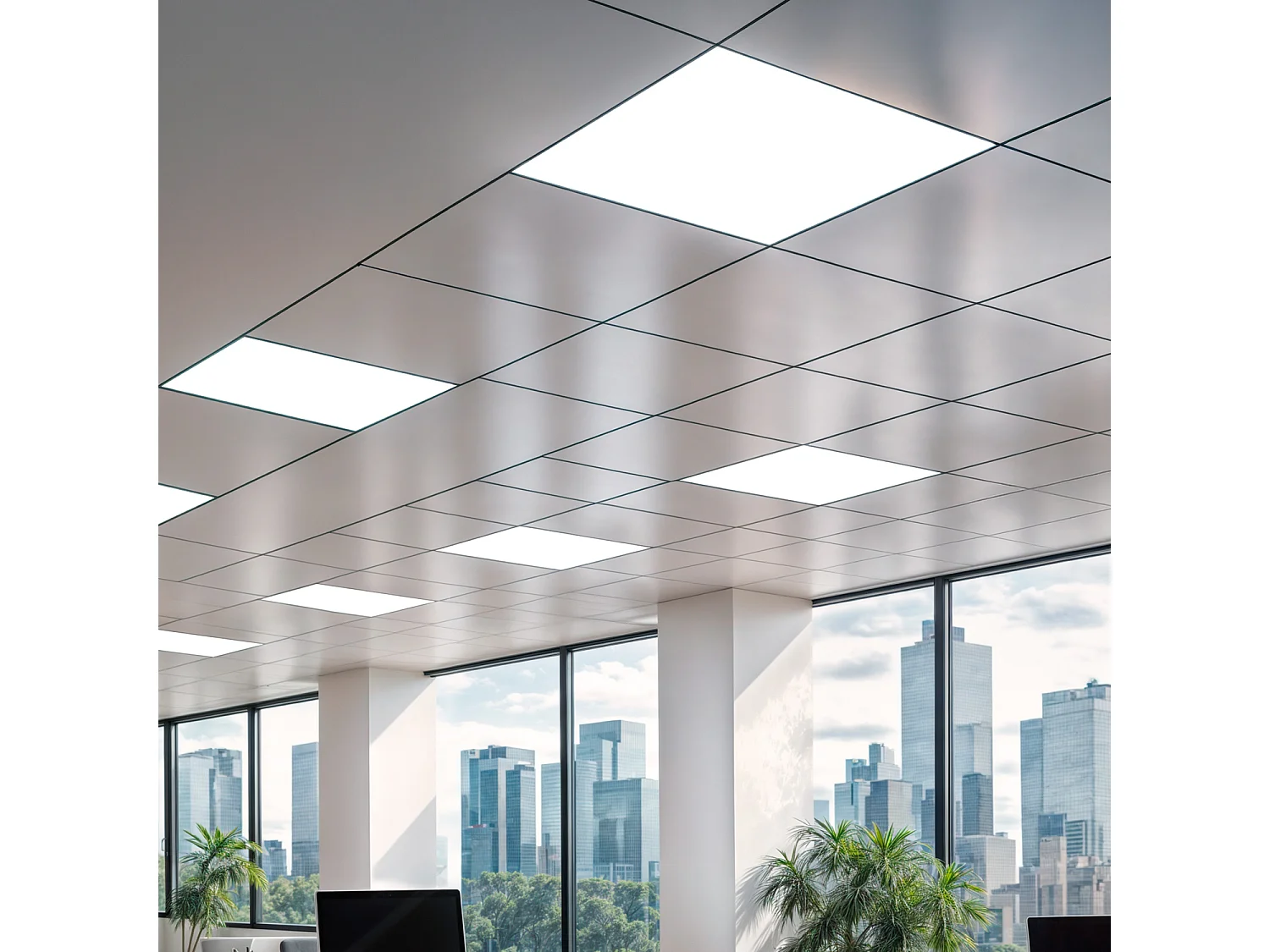 Pannello LED 60x60cm 40W 4000lm CCT Selezionabile Solid No Flicker Individuale Selezionabile (Caldo-Naturale-Freddo)