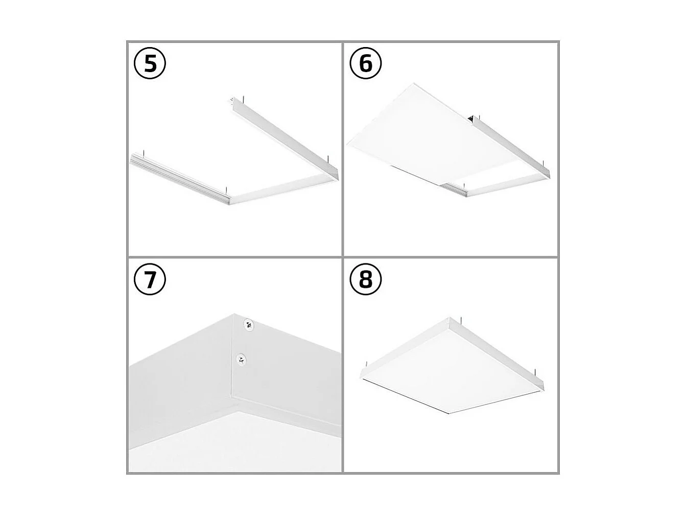 Pannello LED 120x60cm 60W 6000lm LIFUD + Kit de Superficie 6000K LIFUD No Flicker Individuale Bianco Freddo