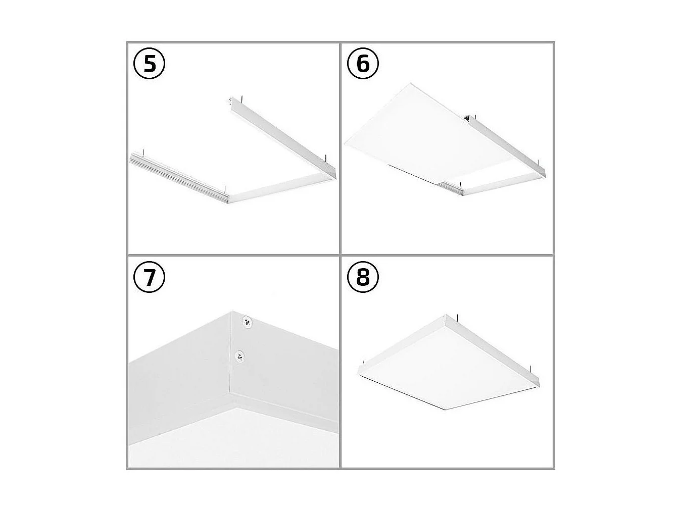 Panel LED 120x60 cm 60W 6000lm High Power BOKE + Kit de Superficie No Flicker 3000K Individual Blanco Cálido