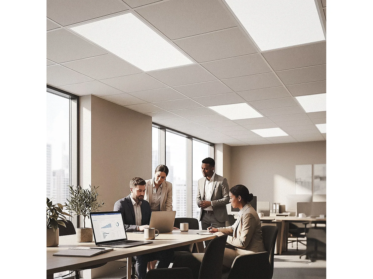 Panel LED 120x60 cm 63W 6300lm Regulable 4000K DALI Individual Blanco Neutro