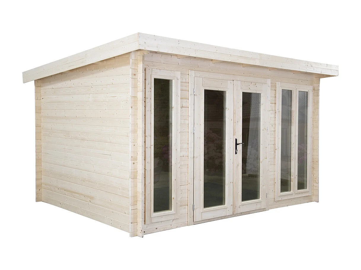 Casetta da giardino in legno - 12.00m2 - 4.00x3.00m - 34mm - colore: naturale - DOM652 - ALTANKA