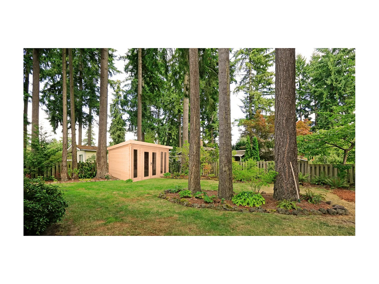 Casetta da giardino in legno - 12.00m2 - 4.00x3.00m - 34mm - colore: naturale - DOM652 - ALTANKA