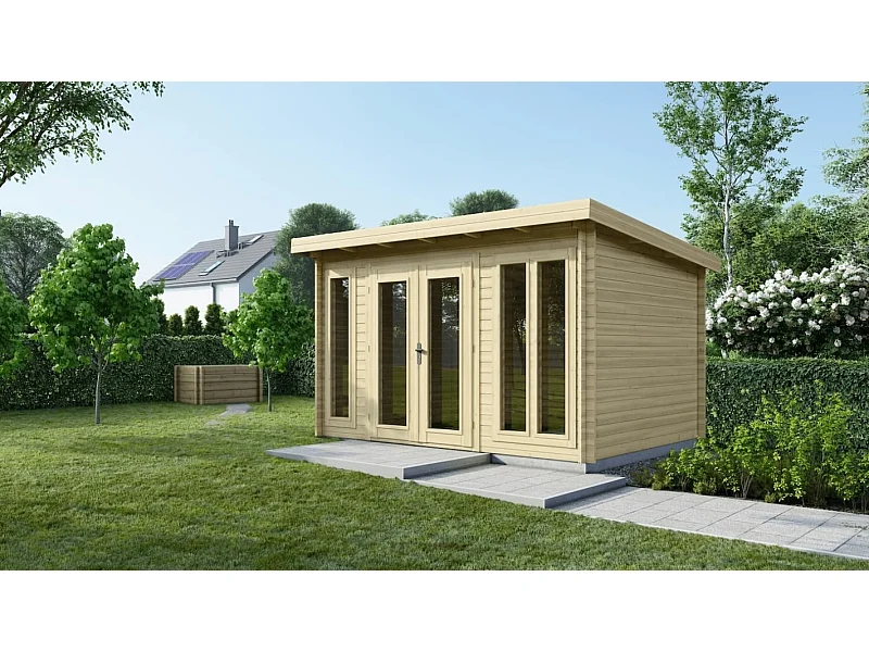 Casetta da giardino in legno - 12m2 - 4x3m - 34mm - colore: naturale - DOM652 - ALTANKA