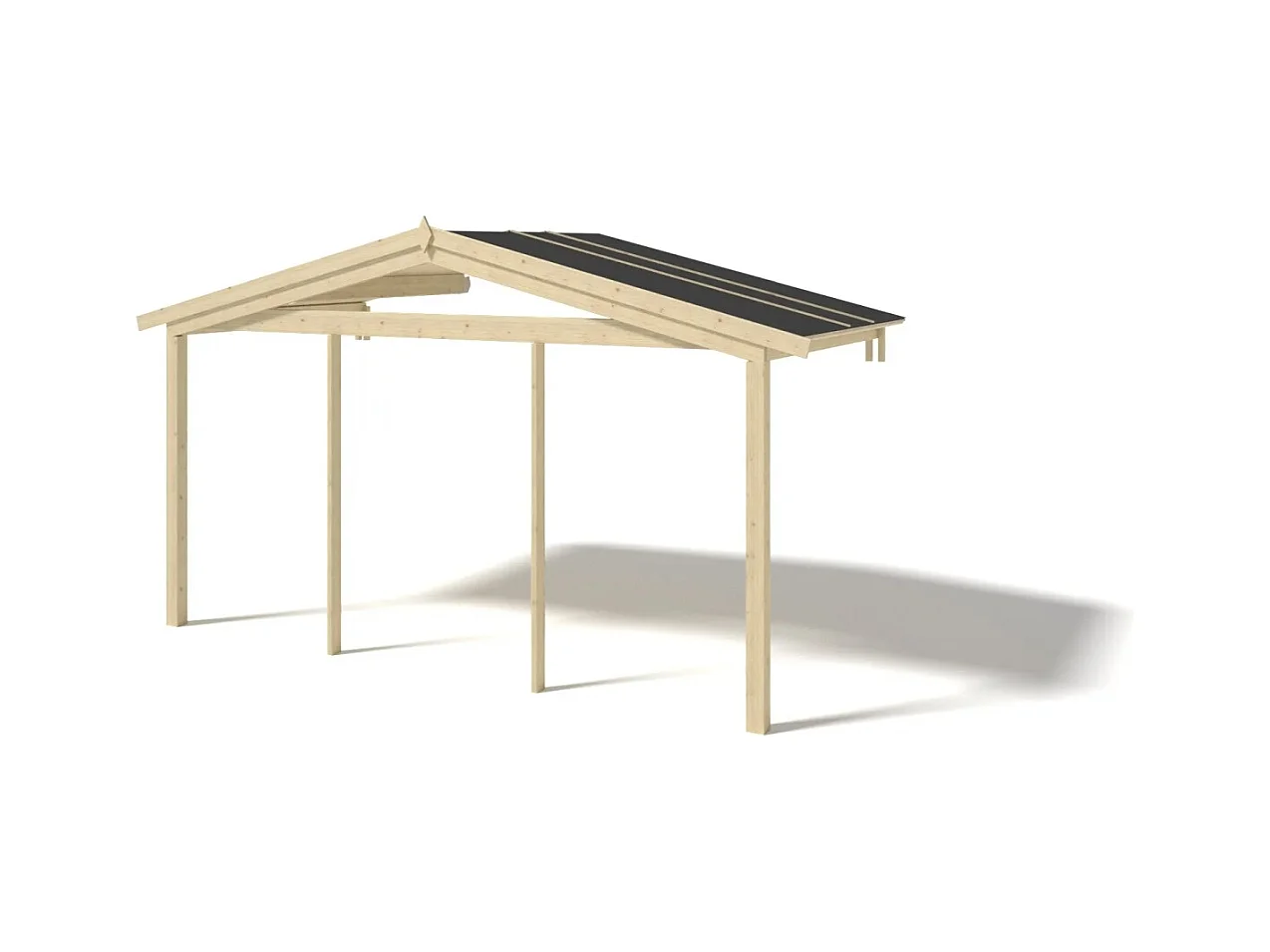 Avant-toit en bois 4x3m pour le chalet de jardin 4m, couleur naturel - DOM618 - ALTANKA