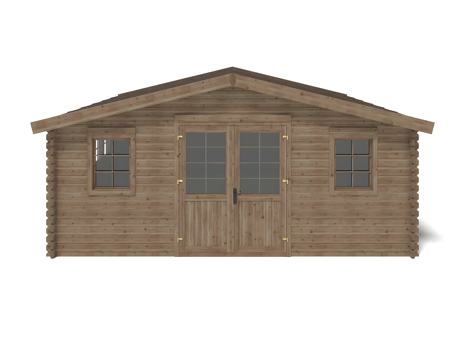 Casetta da giardino in legno - 34.80m2 - 5.90x5.90m - impregnata - 45mm - colore: marrone - DOM656 - ALTANKA